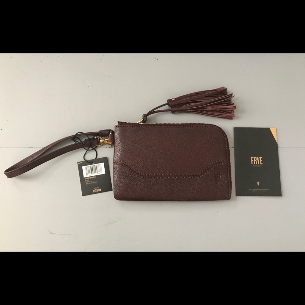 NWT Frye Wristlet Leather Wine color - Picture 1 of 11